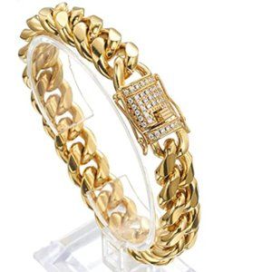 Zales 18k Yellow Gold Bracelet with CZ Diamonds